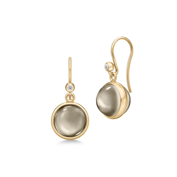Prime Gold Plated Earrings w. Smokey Crystal