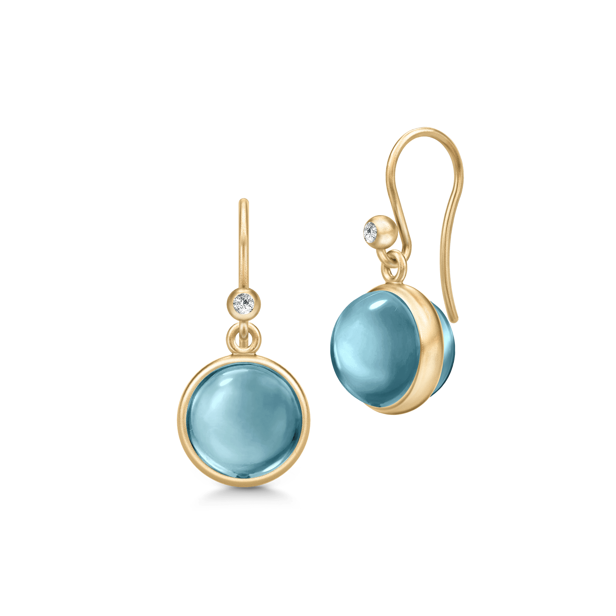 Prime Gold Plated Ohrringe w. Eisblau Kristall