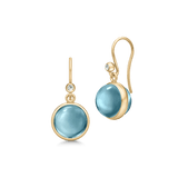 Prime Gold Plated Earrings w. Ice Blue Crystal