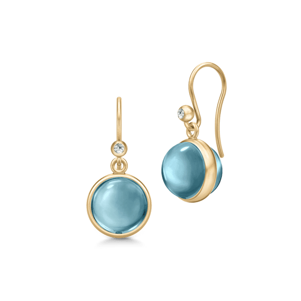 Prime Gold Plated Earrings w. Ice Blue Crystal