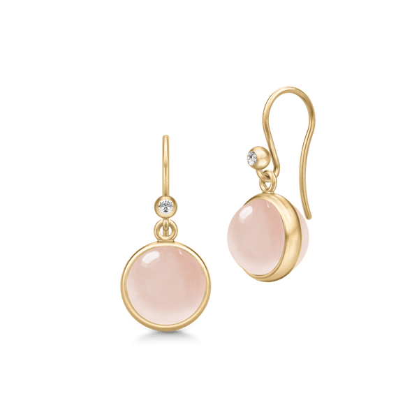 Prime Gold Plated Earrings w. Milky Rose Crystal