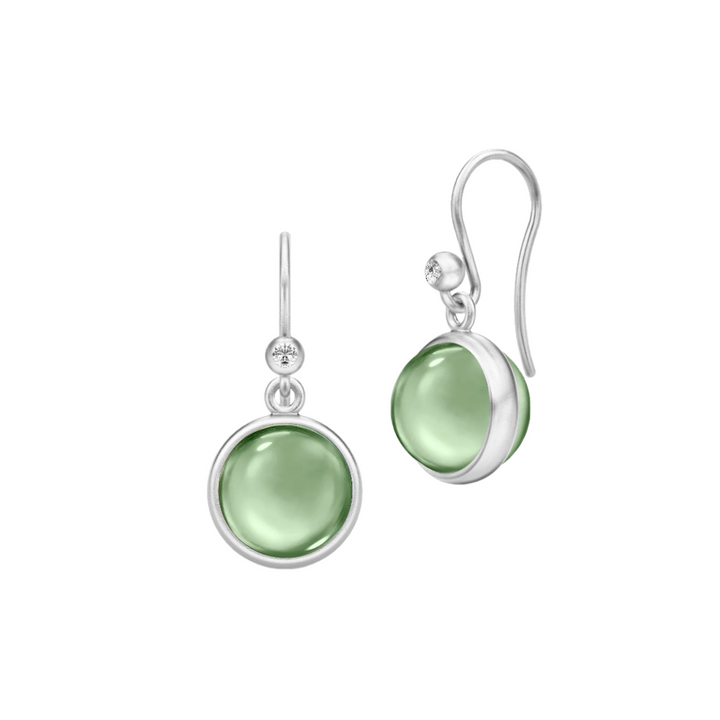Prime Green Amethyst Silver Earrings