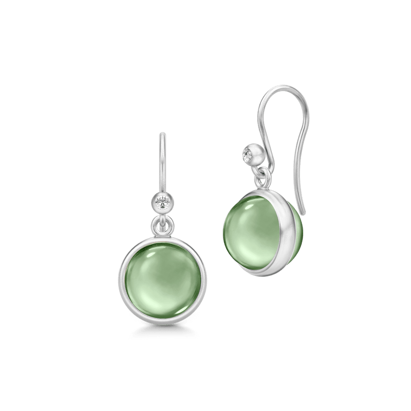 Prime Green Amethyst Silver Earrings