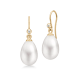 Afrodite Gold Plated Earrings w. Pearl & Zirconia