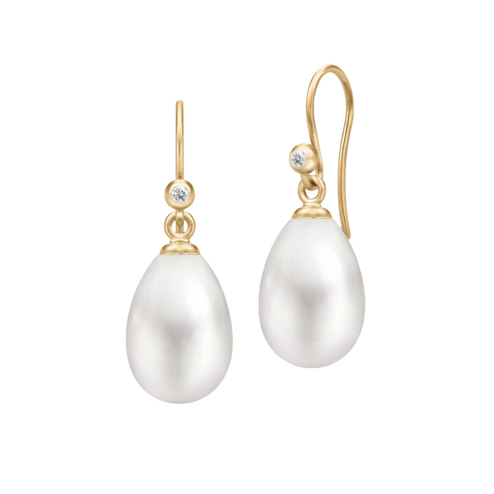 Afrodite Gold Plated Earrings w. Pearl & Zirconia
