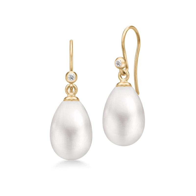 Afrodite Gold Plated Earrings w. Pearl & Zirconia