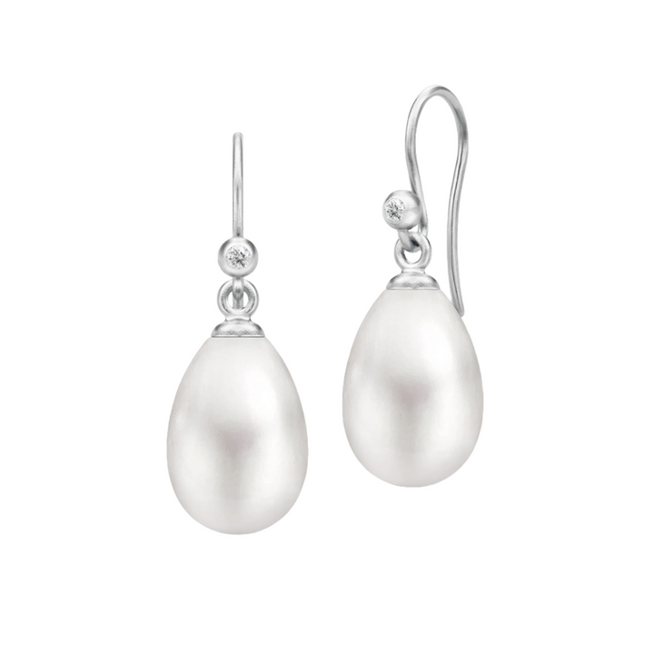 Afrodite Silberohrringe w. Perle & Zirkonia