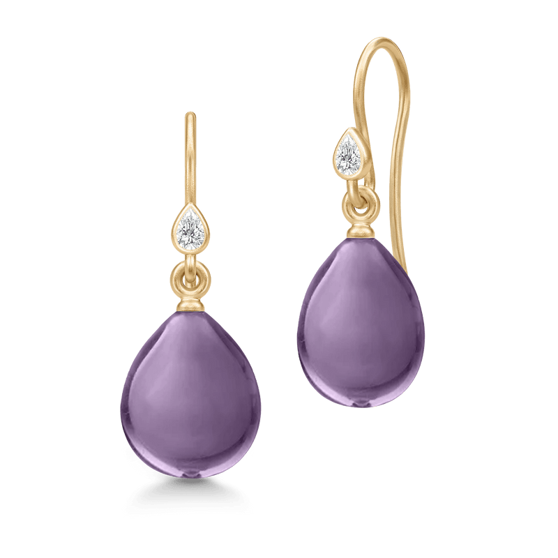 Prima Ballerina Amethyst Gold Plated Earrings