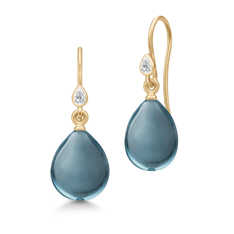 Prima Ballerina London Blue Gold Plated Earrings