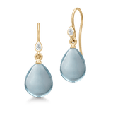 Prima Ballerina Ocean Blue Gold Plated Earrings