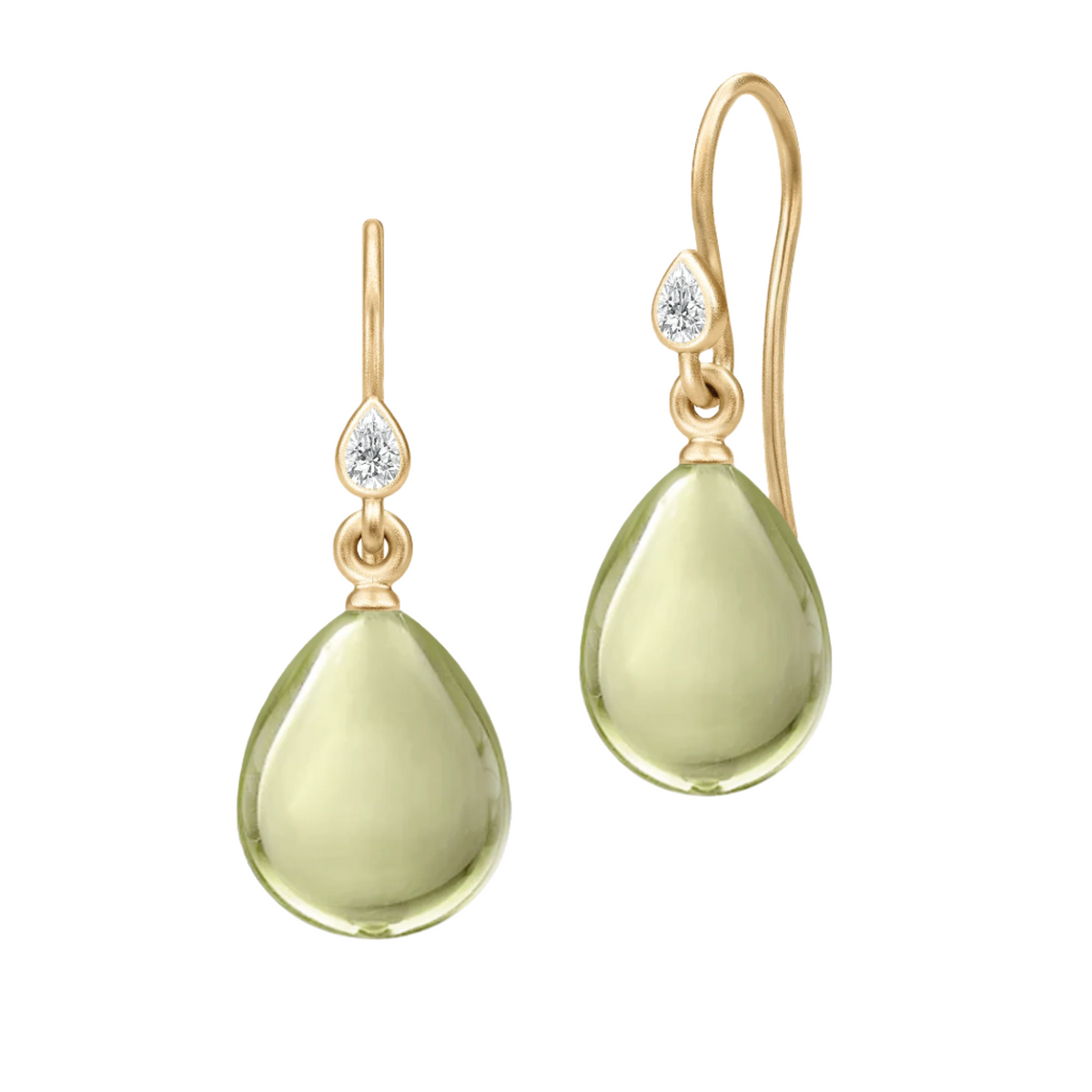 Prima Ballerina Olive Gold Plated Earrings