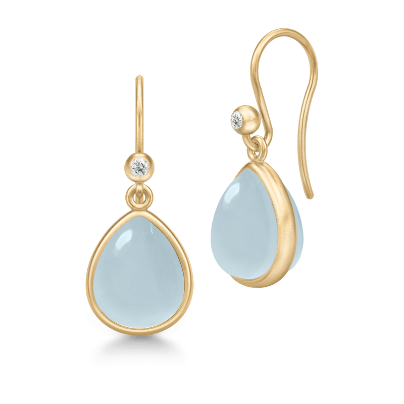 Paloma Aqua blue Gold Plated Earrings