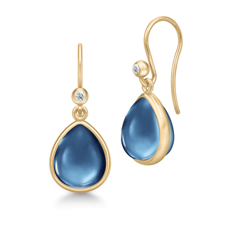 Paloma Sapphire Blue Gold Plated Earrings