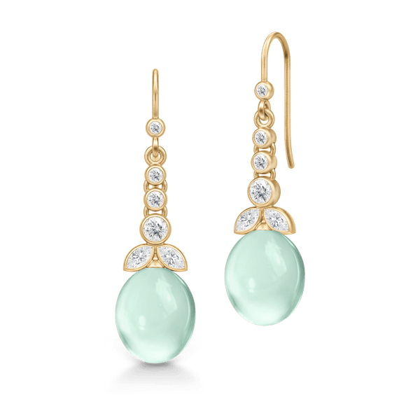 Treasure Chandelier Aqua Green Amethyst Gold Plated Earrings