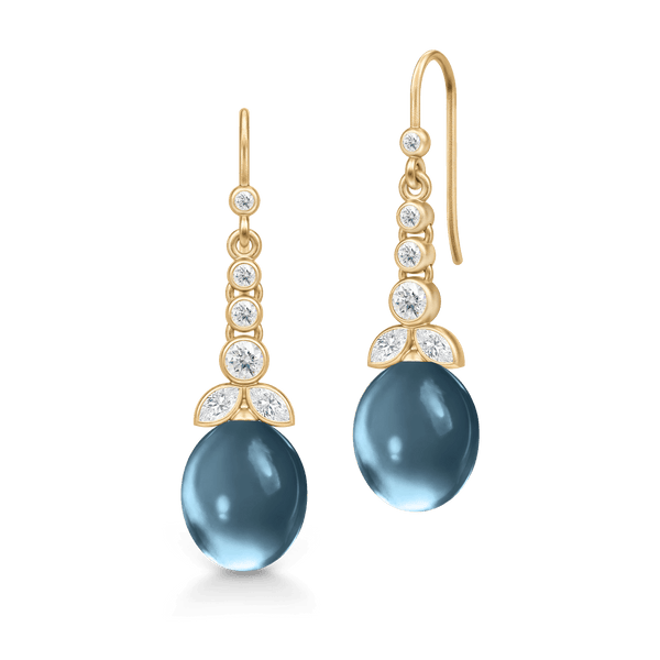 Treasure Chandelier London Blue Gold Plated Earrings