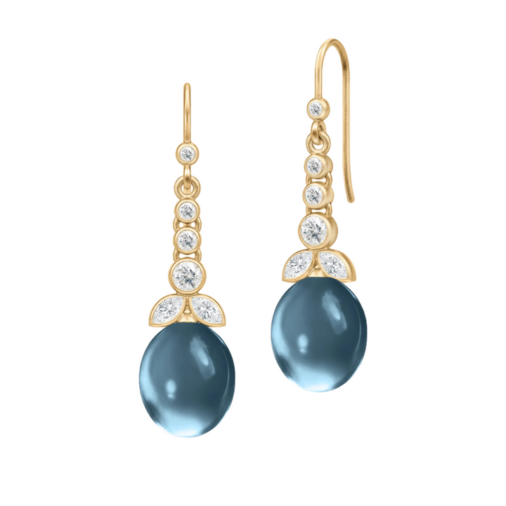 Treasure Chandelier London Blue Gold Plated Earrings