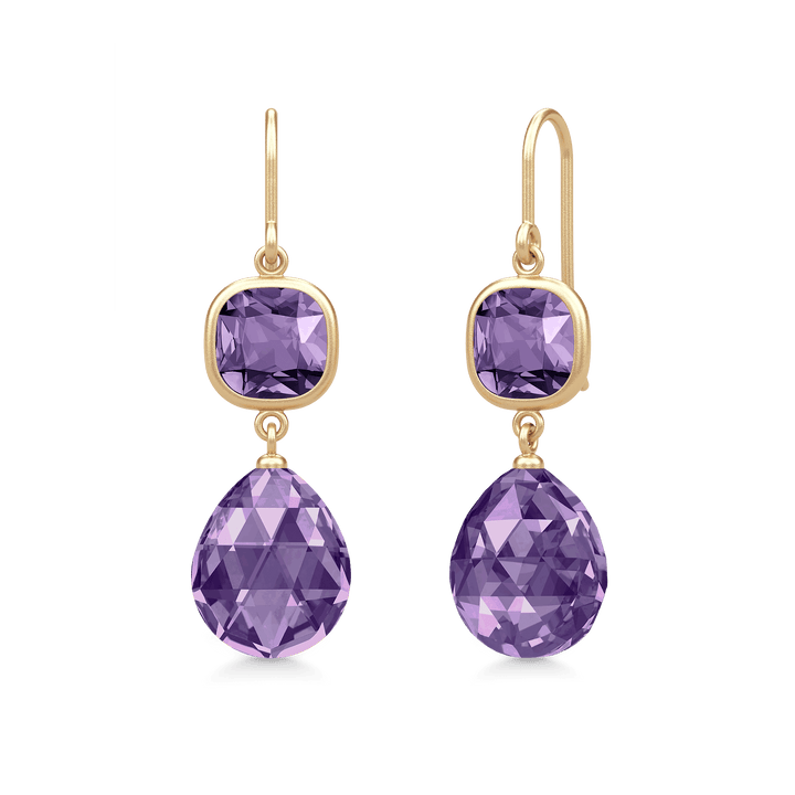 Olivia Amethyst Gold Plated Earrings
