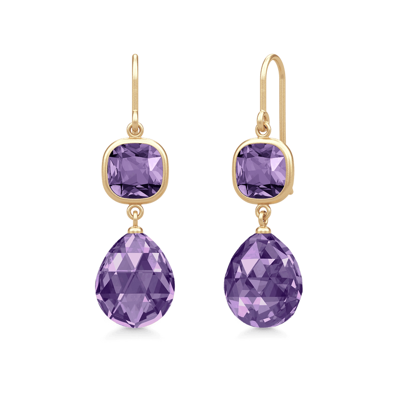 Olivia Amethyst Gold Plated Earrings