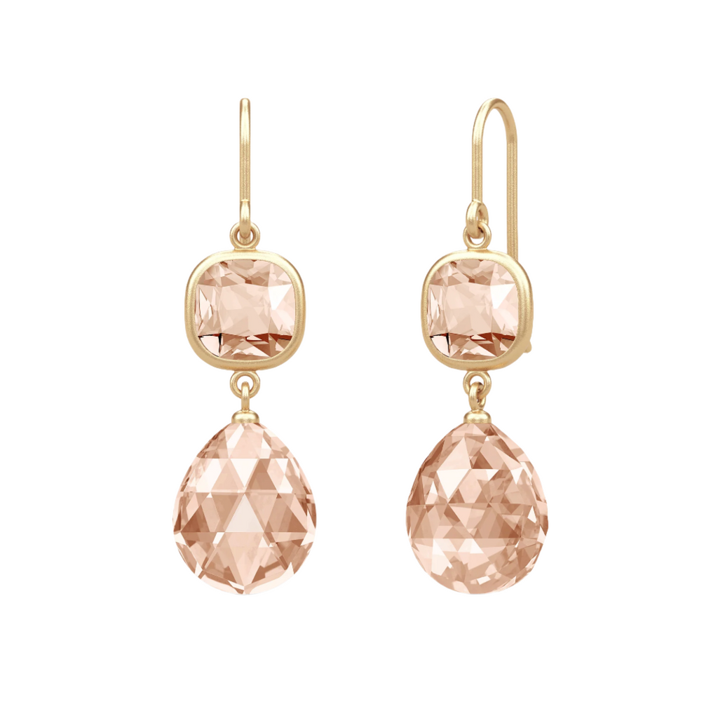 Olivia Peach Gold Plated Earrings