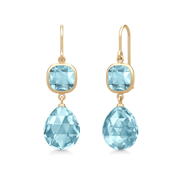 Olivia Ice Blue Gold Plated Earrings