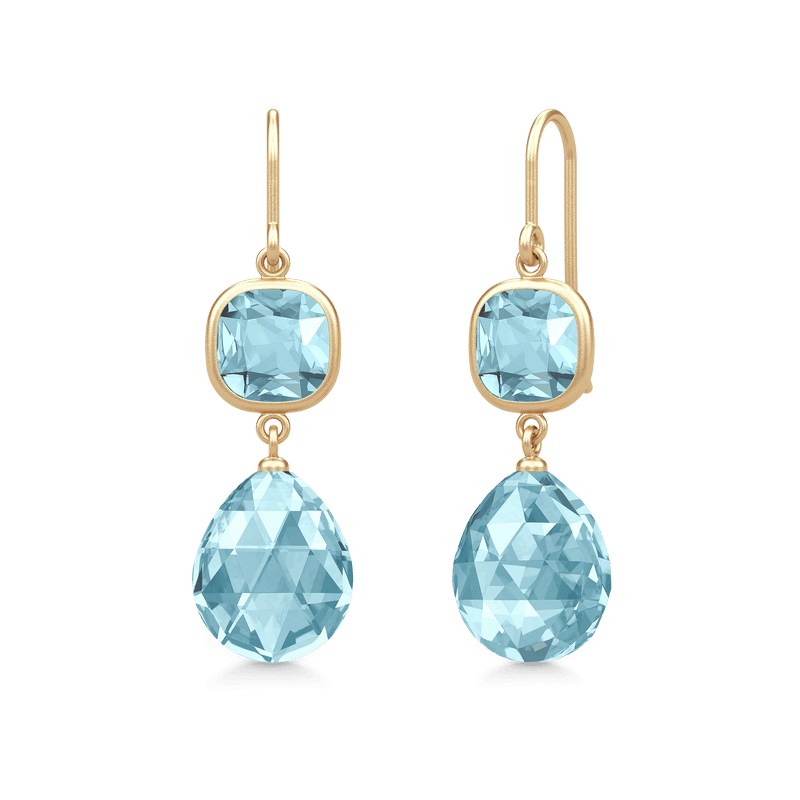 Olivia Ice Blue Gold Plated Earrings