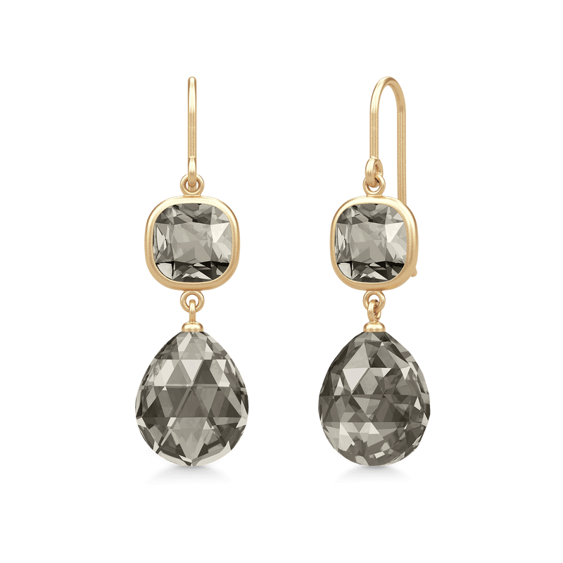 Olivia Smokey Gold Plated Earrings