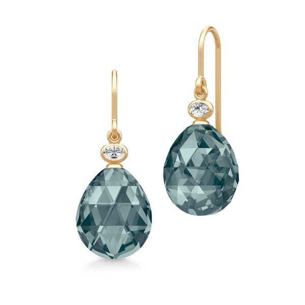 Ofelia Midnight Blue Gold Plated Earrings w. Crystal