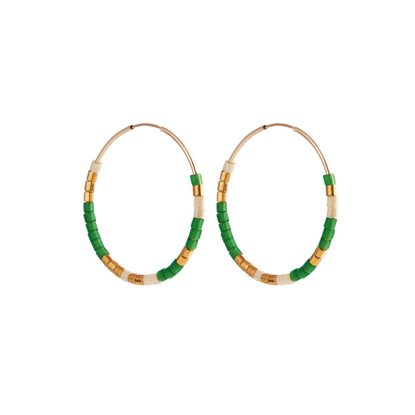 Green Summer Gold Filled Hoops