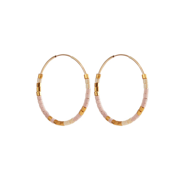 Pink Summer Gold Filled Hoops