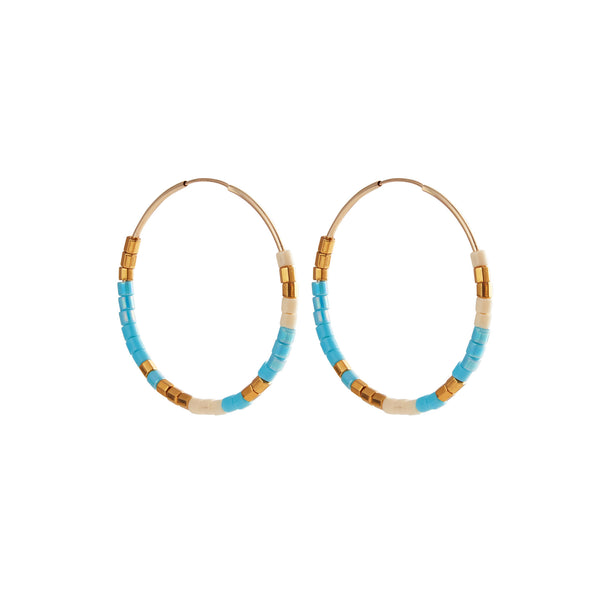 Turquiose Summer Gulddoublé Hoops