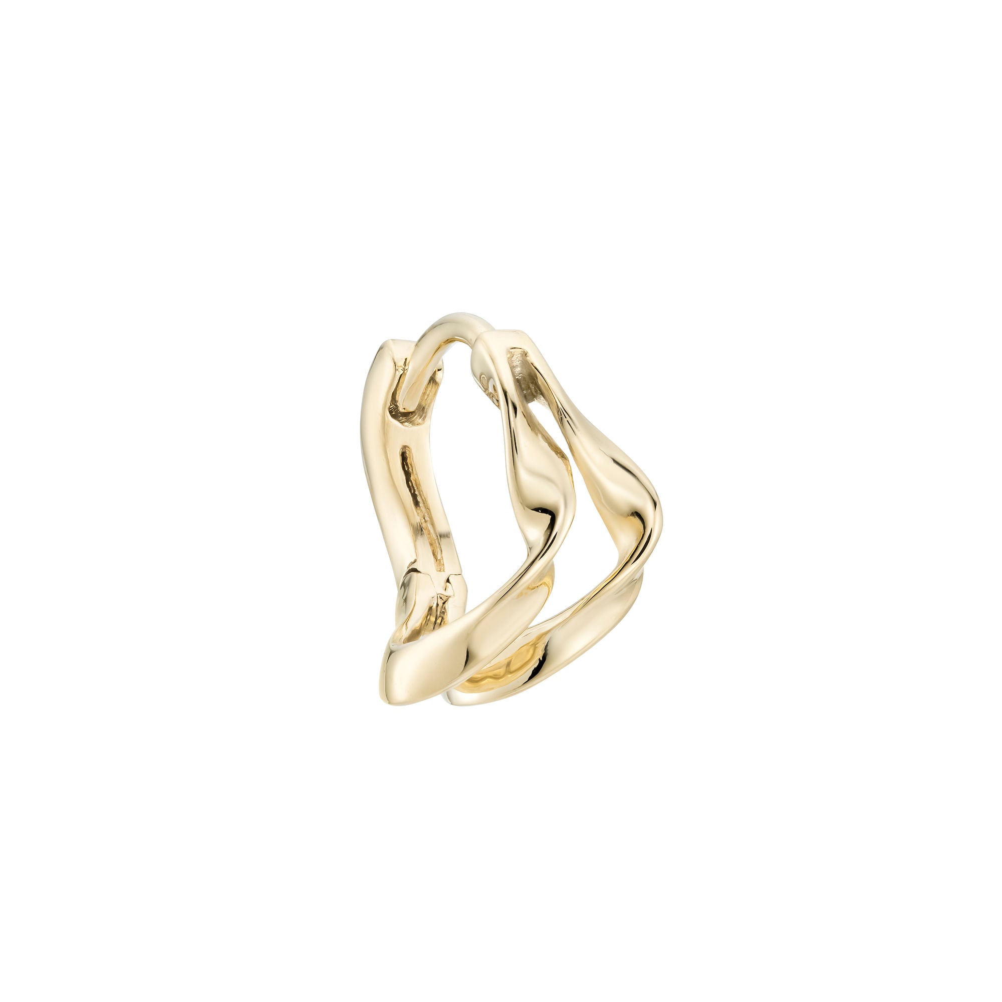 Rondelle 9K Gold Double Curve Clicker Hoop