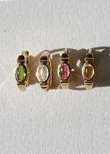 Rondelle 9K Gold Clicker Hoop w. Moonstone