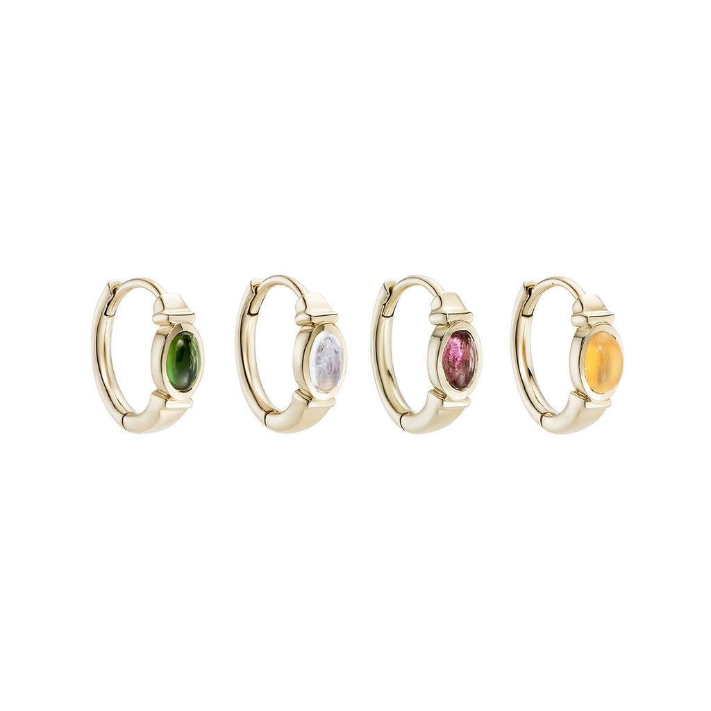 Rondelle 9K Gold Clicker Hoop w. Citrine