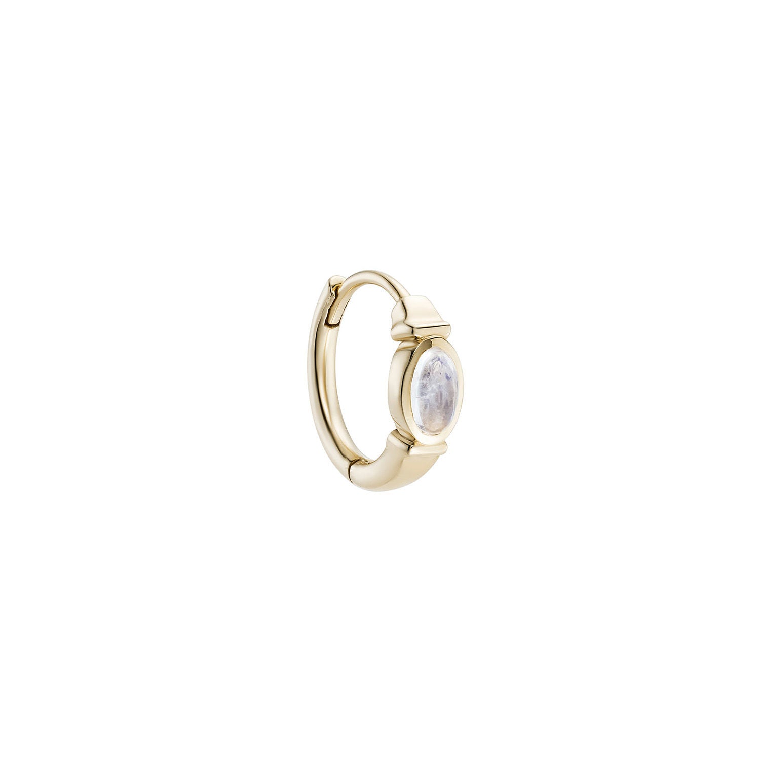 Rondelle 9K Gold Clicker Hoop w. Moonstone