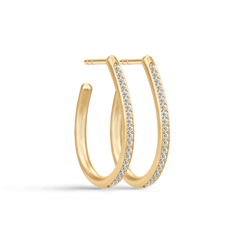 Infinity Pear Gold Plated Hoops w. Zirconia