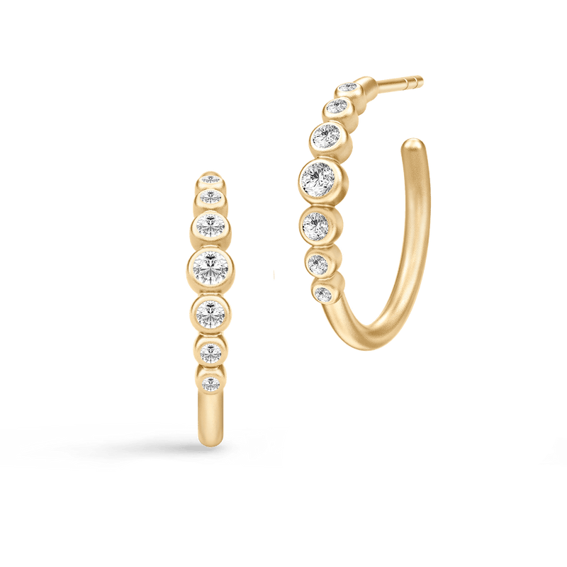 Grace Gold Plated Hoops w. Zirconia