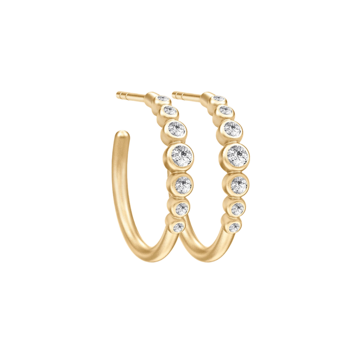 Grace Forgyldte Hoops m. Zirkon
