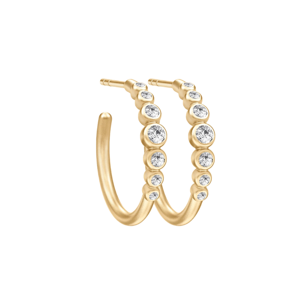 Grace Gold Plated Hoops w. Zirconia