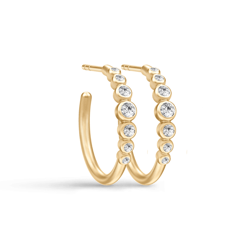 Grace Gold Plated Hoops w. Zirconia