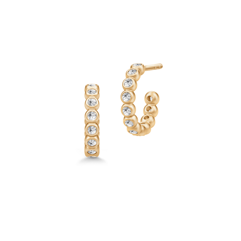 Grace Mini Gold Plated Hoops w. Zirconia