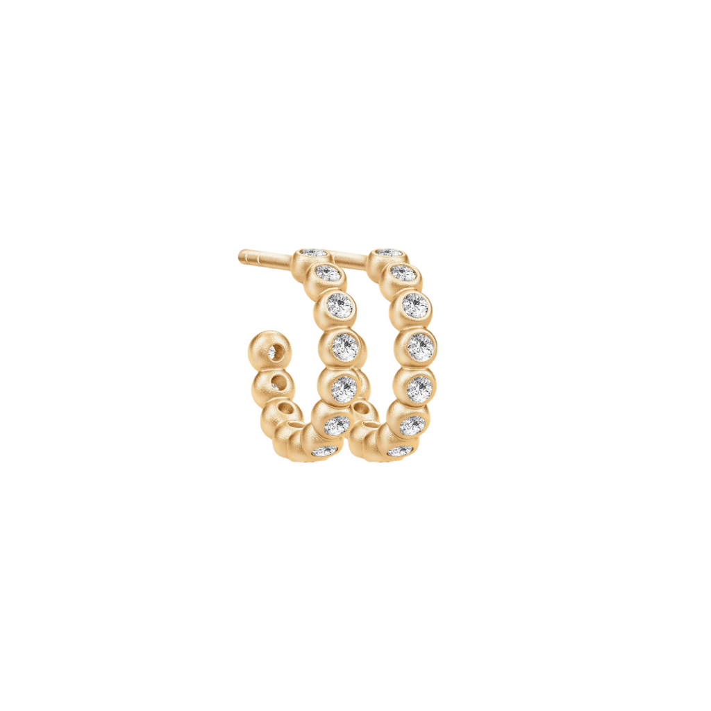 Grace Mini Gold Plated Hoops w. Zirconia
