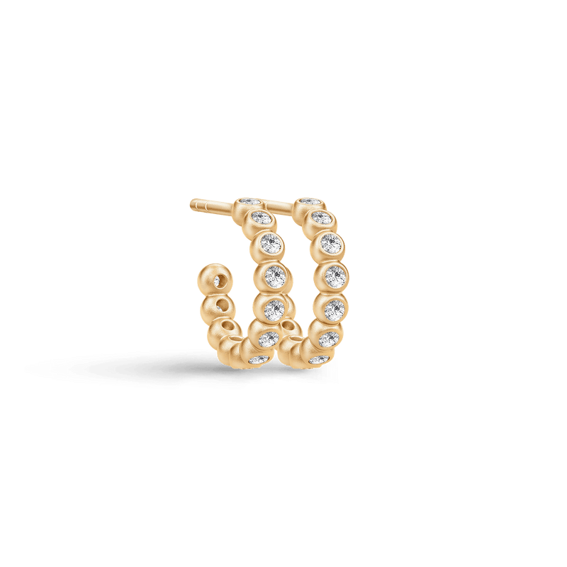 Grace Mini Gold Plated Hoops w. Zirconia