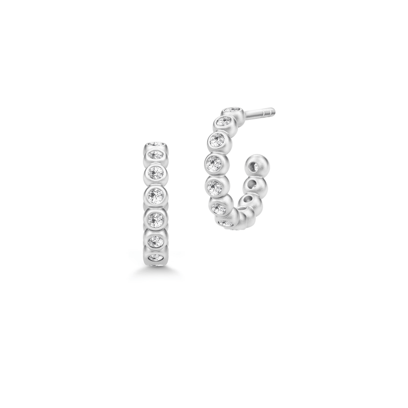 Grace Mini Silver Hoops w. Zirconia