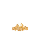 Cancer 18K Gold Ring w. Diamonds