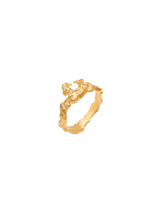 Capricorn 18K Gold Ring w. Diamonds