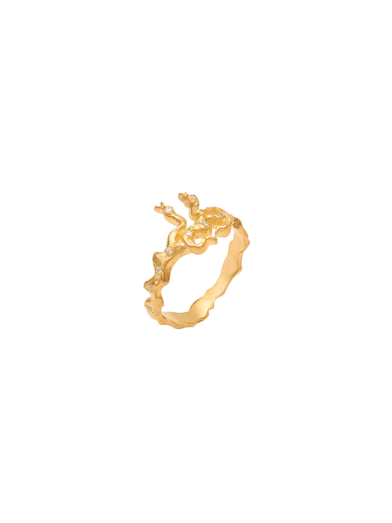 Gemini 18K Gold Ring w. Diamonds