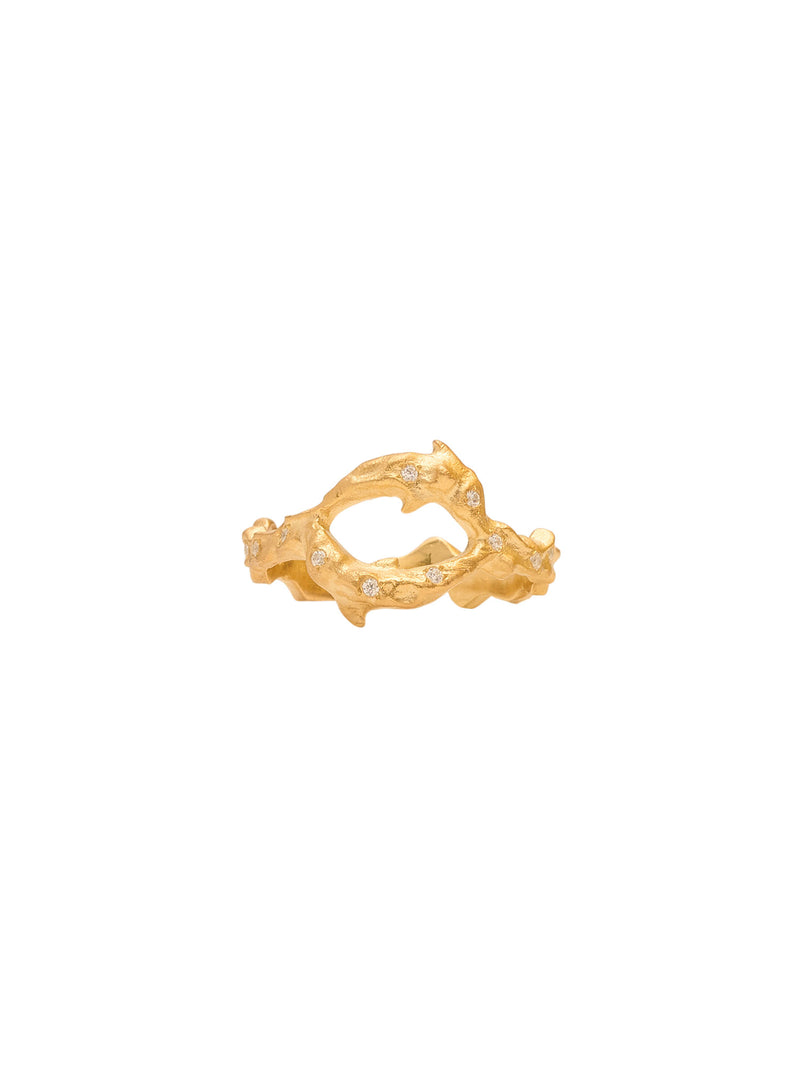 Pisces 18K Gold Ring w. Diamonds