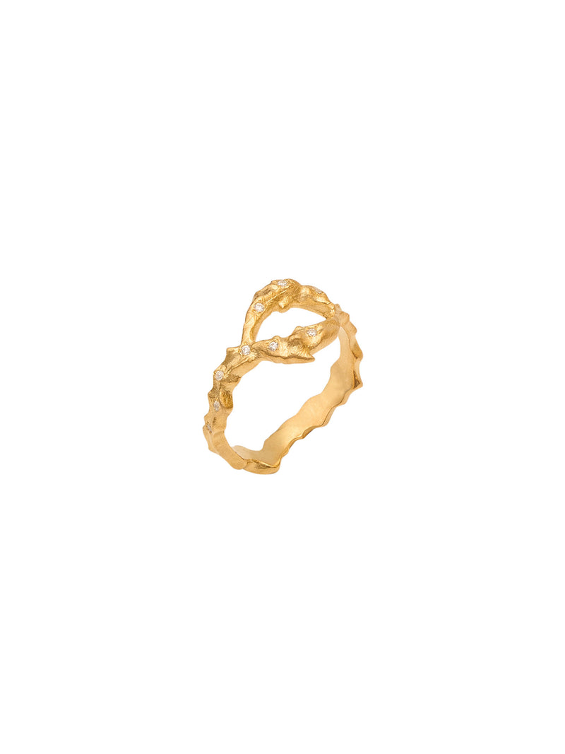 Pisces 18K Gold Ring w. Diamonds