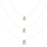 Alphabet 18K Gold, Rosegold or Whitegold Inital H Pendant w. Solitaire Lab-Grown Diamond