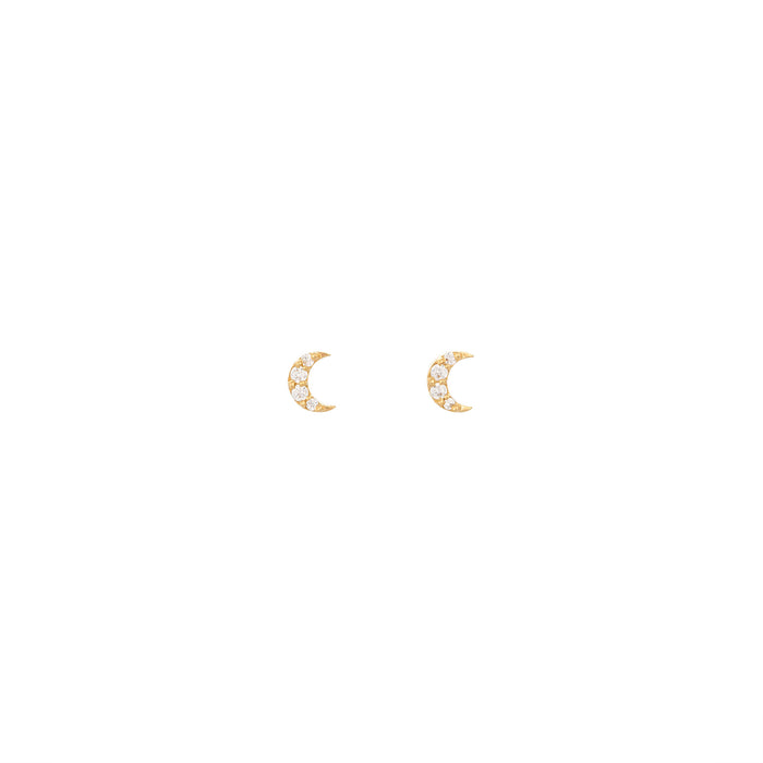 Half Moon Ohrstecker 18K Gold mit Diamant